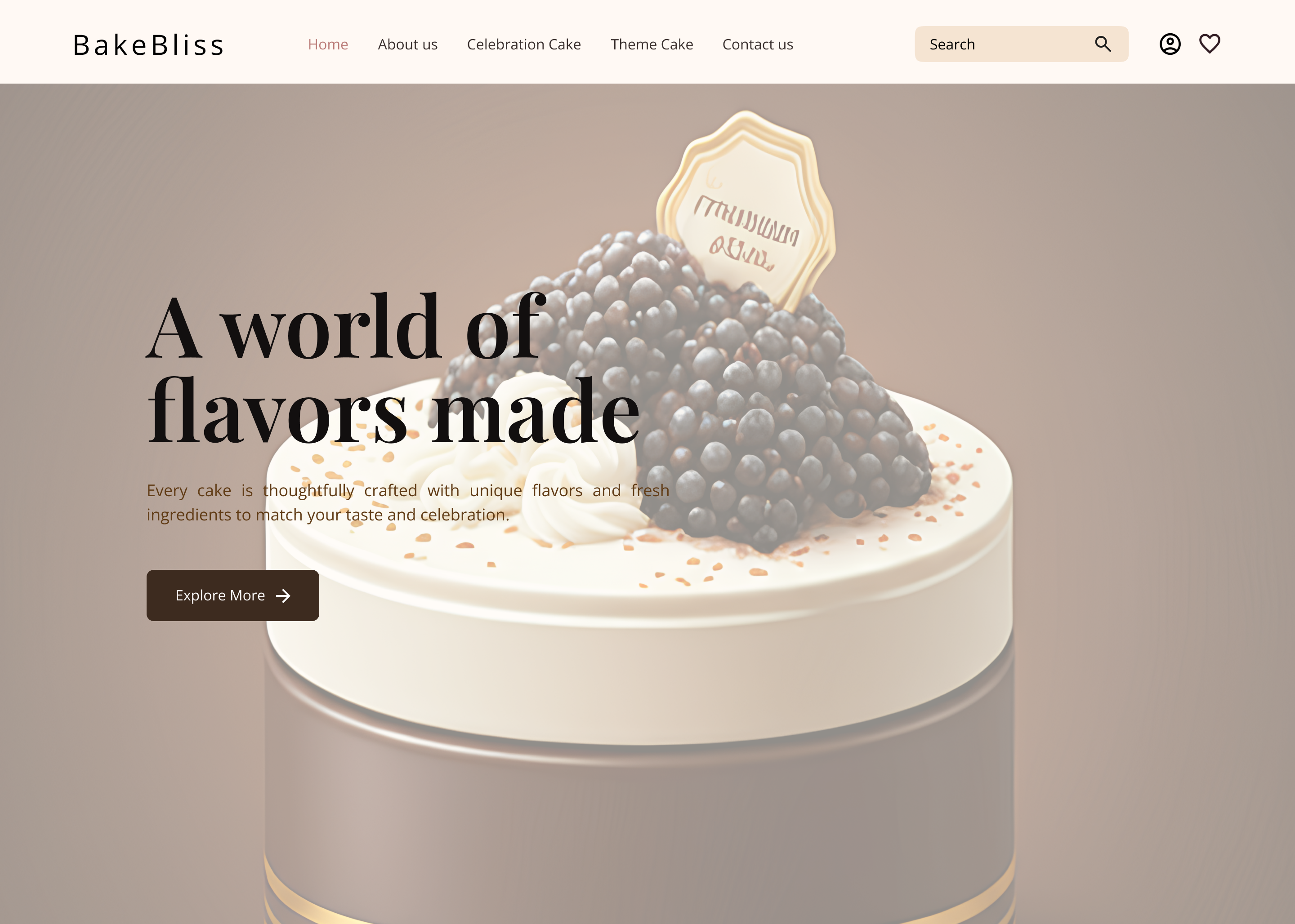 BakeBliss Cake Website