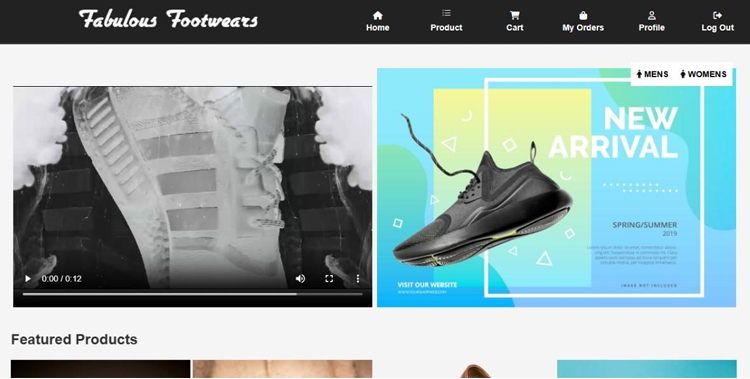 Footwear Store Home Page